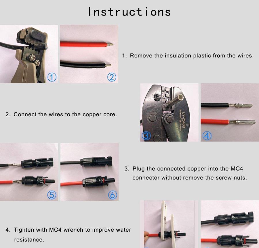 How to crimp the solar wire for mc4 connector