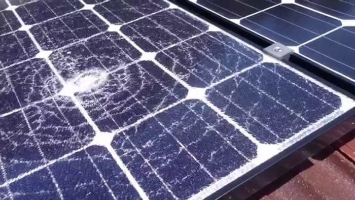 Physical damage to solar panel