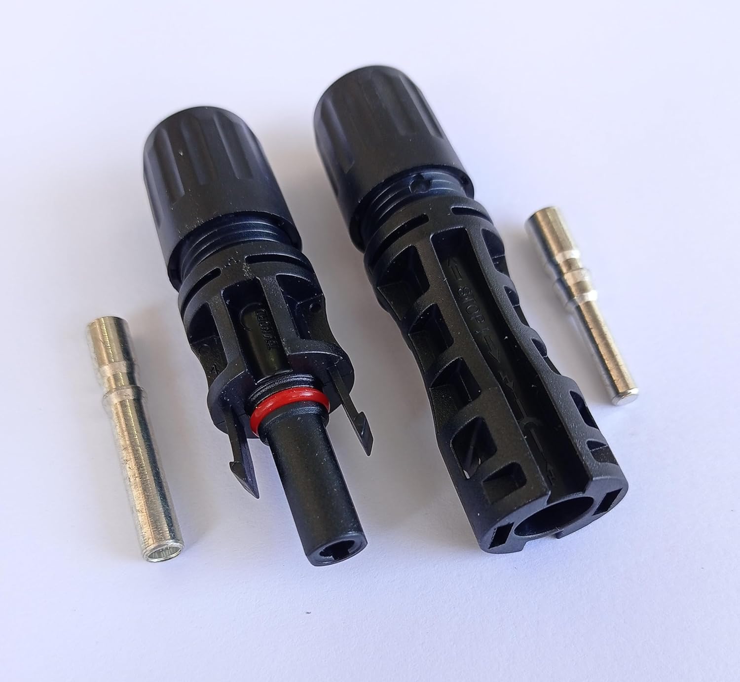 thumbnail image 2 of 50 Pair (100 Pcs) Solar Connector Metal Core Pin Terminals – Male & Female Set 2 of 3