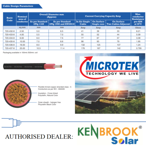 Microtek DC Wire Sold by Kenbrook Solar