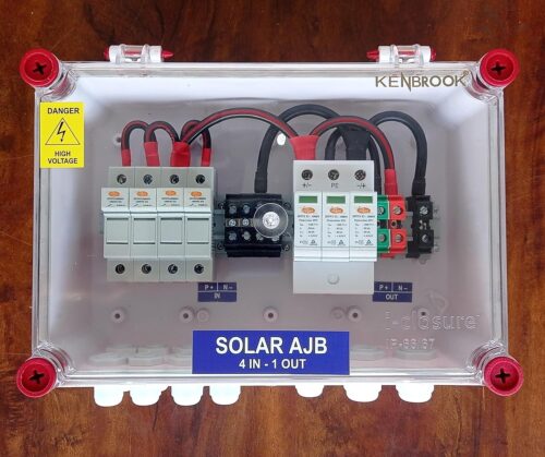 Kenbrook Solar AJB DCDB 4 in 1 out 1000V Inbuilt 4 x 20A Fuses, 1000V SPD ( 4 Series/String x up to 20 Panels max.) (Standard 4In 1 1000V) - Image 2