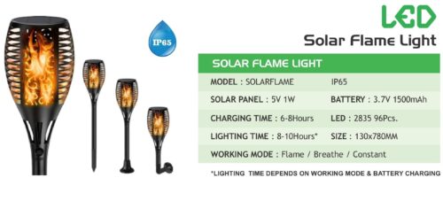 Solar Fire mashal Garden Light Specifications