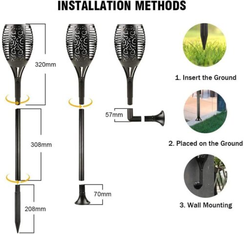 Solar fire mashal garden light