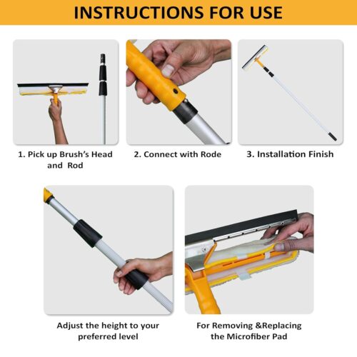 Solar panel cleaning Mop set 3 meter