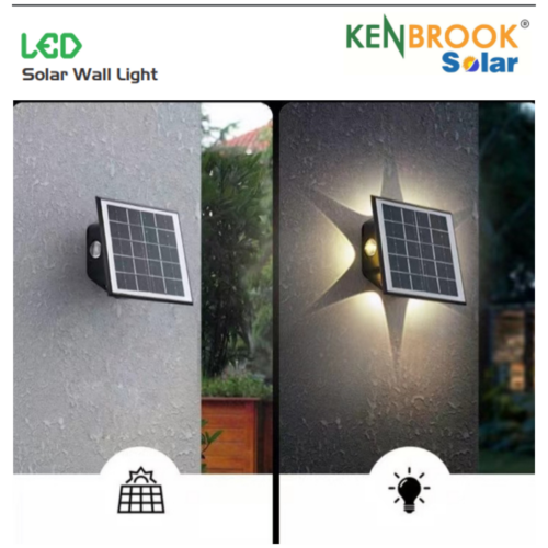 Kenbrook Solar Spike Wall Decoration Light Waterproof Up Down Elevation, Pattern, Six Way Wall LED Light for Outdoor (Pack of 2) (Warm White) - Image 4