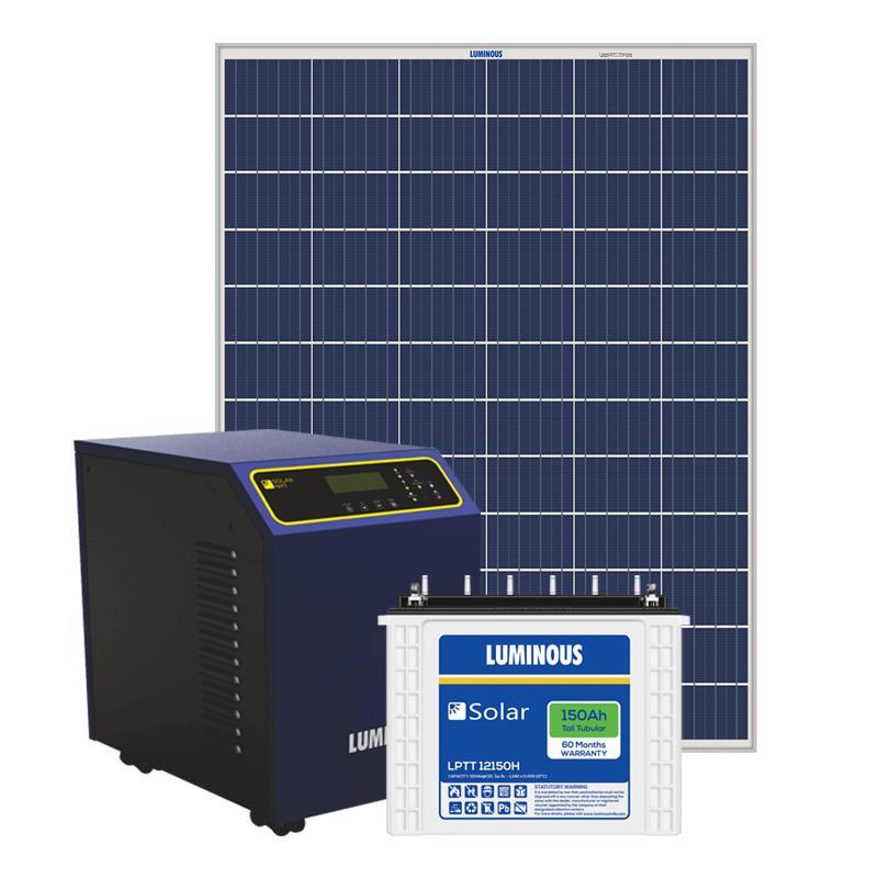 2kW Luminous Solar System Best Price with Panel, MPPT PCU & Battery