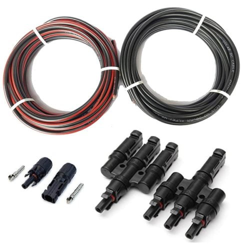 Kenbrook Solar DC Cable 4 MM 20 Meters (10M+10M) with 3 in 1 Out MC4 Connectors